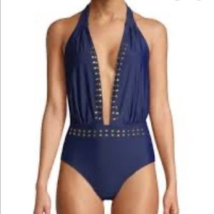 YMI Swimwear Halter One Piece